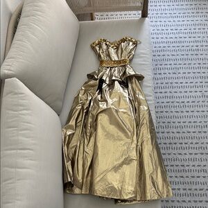 Gunne Sax Metallic Gold Dress